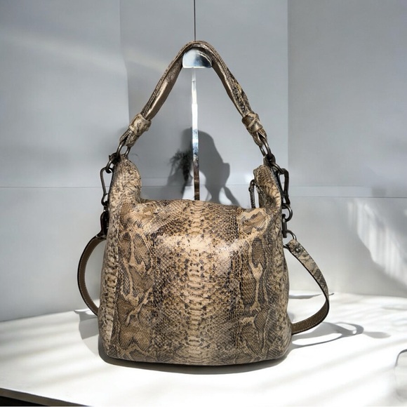 Coach Kristin Leather Python Embossed Hobo Shoulder Crossbody Shoulder Bag EUC - Picture 5 of 16